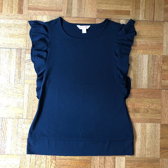 Brooks Brothers Red Fleece Flutter Sleeve Top - Picture 1 of 4